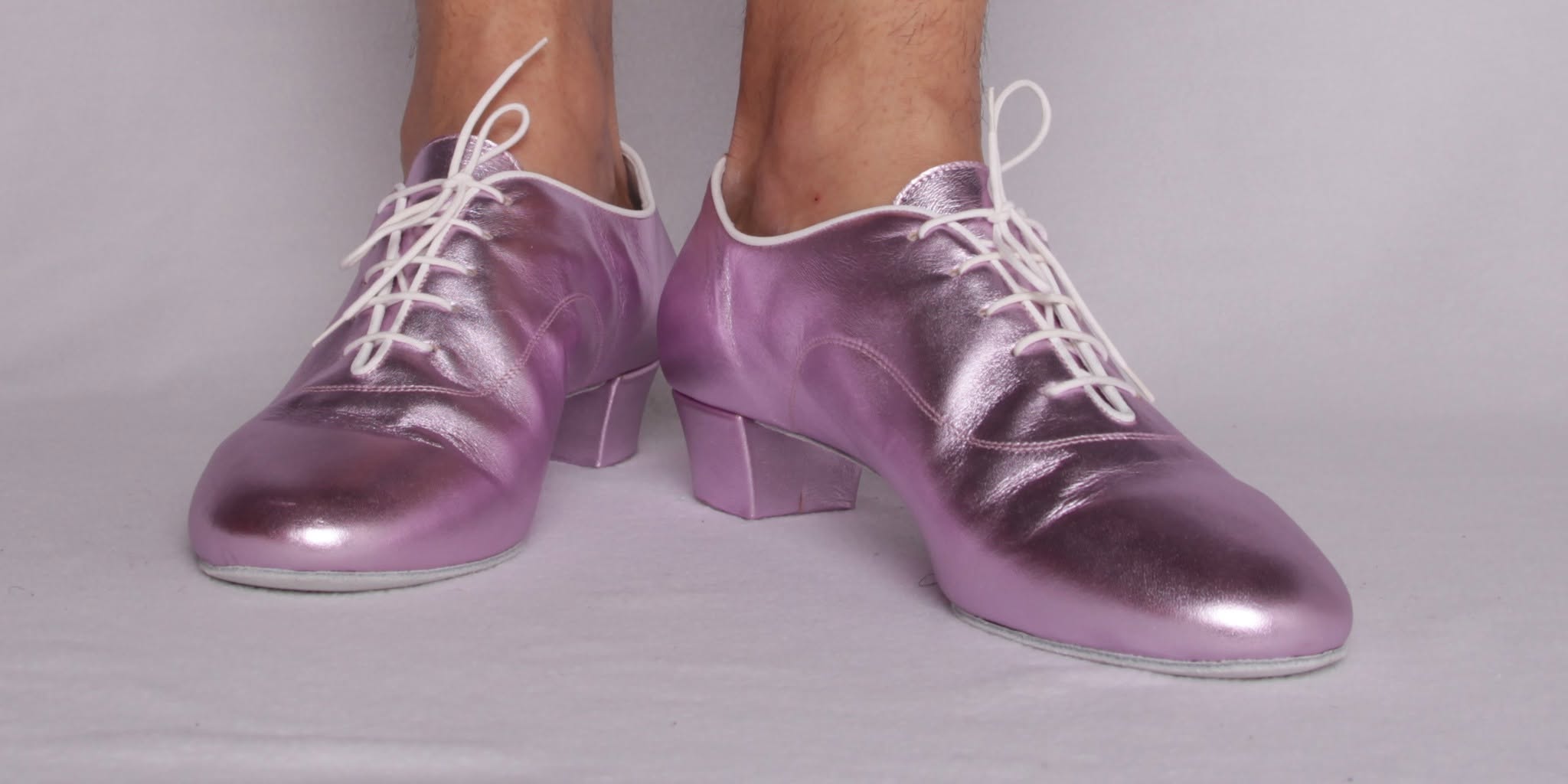 Custom metallic purple men's dance shoes