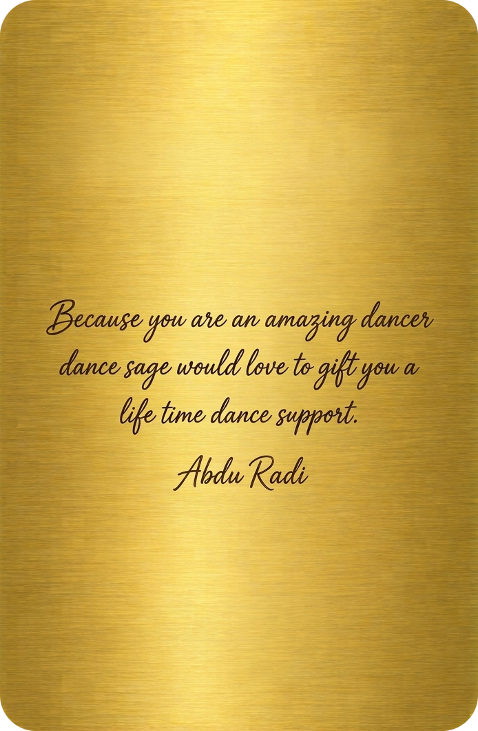 Back of the golden ticket, with a handwritten note signed Abdu Radi